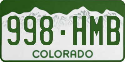 CO license plate 998HMB