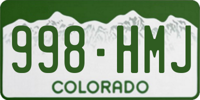 CO license plate 998HMJ