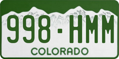 CO license plate 998HMM
