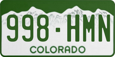 CO license plate 998HMN