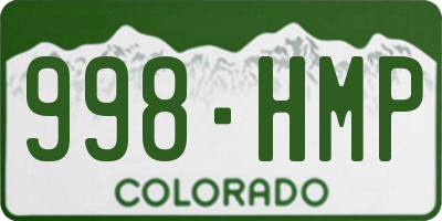 CO license plate 998HMP