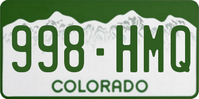 CO license plate 998HMQ