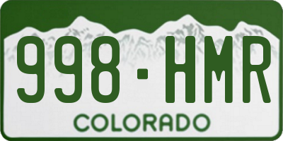 CO license plate 998HMR