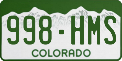 CO license plate 998HMS