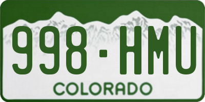 CO license plate 998HMU