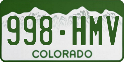 CO license plate 998HMV