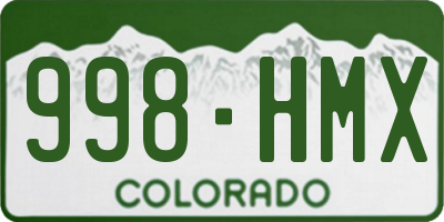 CO license plate 998HMX