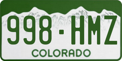 CO license plate 998HMZ