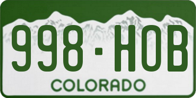 CO license plate 998HOB