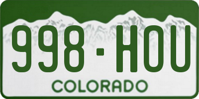 CO license plate 998HOU
