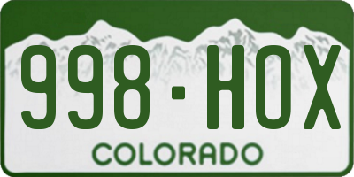 CO license plate 998HOX