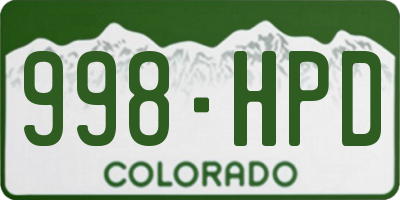 CO license plate 998HPD