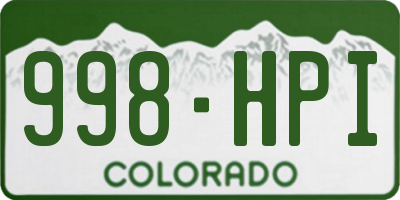 CO license plate 998HPI