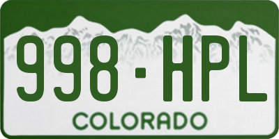 CO license plate 998HPL