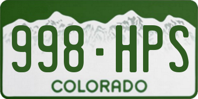 CO license plate 998HPS