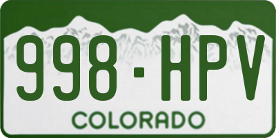 CO license plate 998HPV