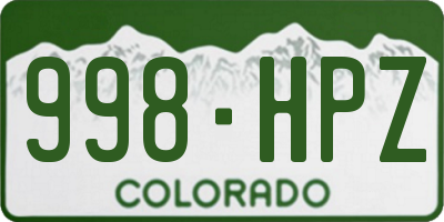 CO license plate 998HPZ