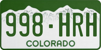 CO license plate 998HRH