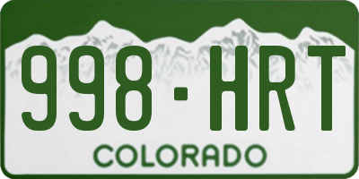 CO license plate 998HRT