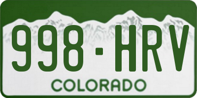 CO license plate 998HRV