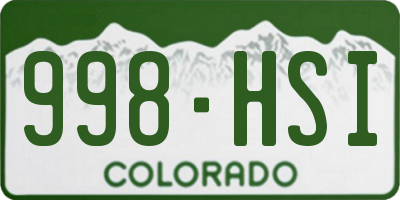 CO license plate 998HSI