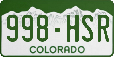 CO license plate 998HSR