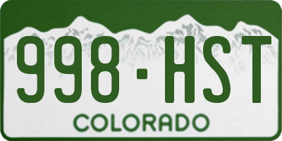 CO license plate 998HST