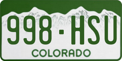 CO license plate 998HSU