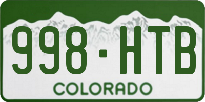 CO license plate 998HTB