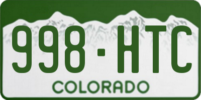 CO license plate 998HTC