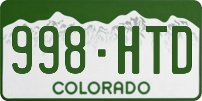 CO license plate 998HTD