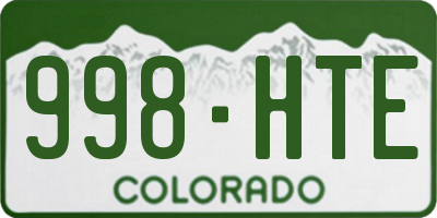 CO license plate 998HTE