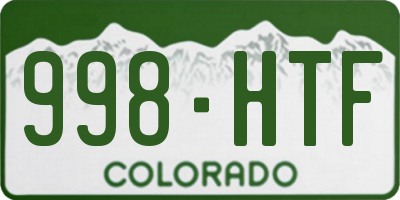 CO license plate 998HTF