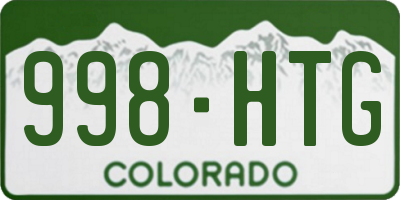 CO license plate 998HTG