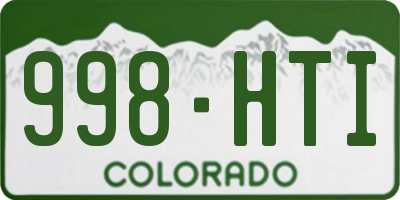 CO license plate 998HTI