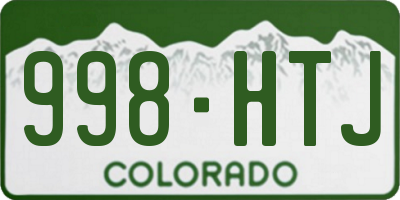 CO license plate 998HTJ