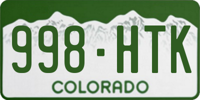 CO license plate 998HTK