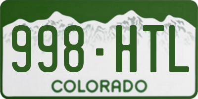 CO license plate 998HTL