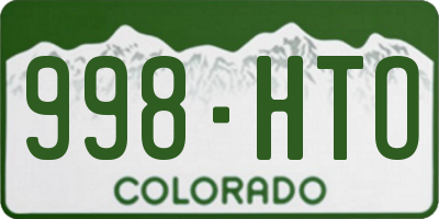 CO license plate 998HTO
