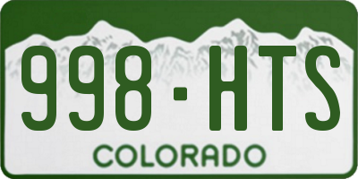 CO license plate 998HTS