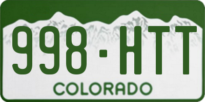 CO license plate 998HTT