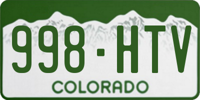 CO license plate 998HTV