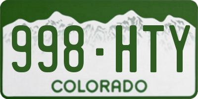 CO license plate 998HTY