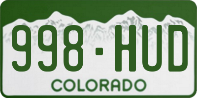 CO license plate 998HUD