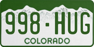 CO license plate 998HUG