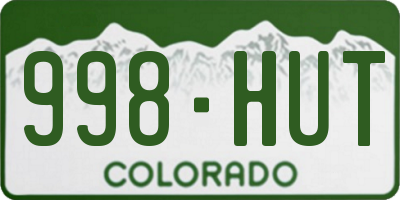 CO license plate 998HUT