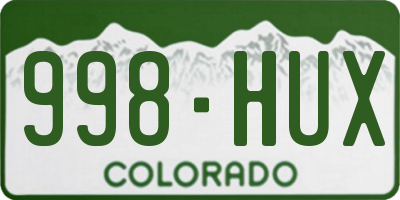 CO license plate 998HUX
