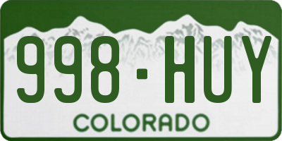 CO license plate 998HUY