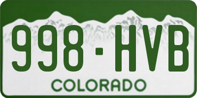 CO license plate 998HVB