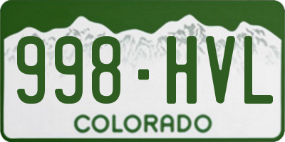 CO license plate 998HVL